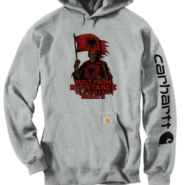 Carhartt CTK288 midweight hooded sweatshirt with logo and front pocket in Heather Gray