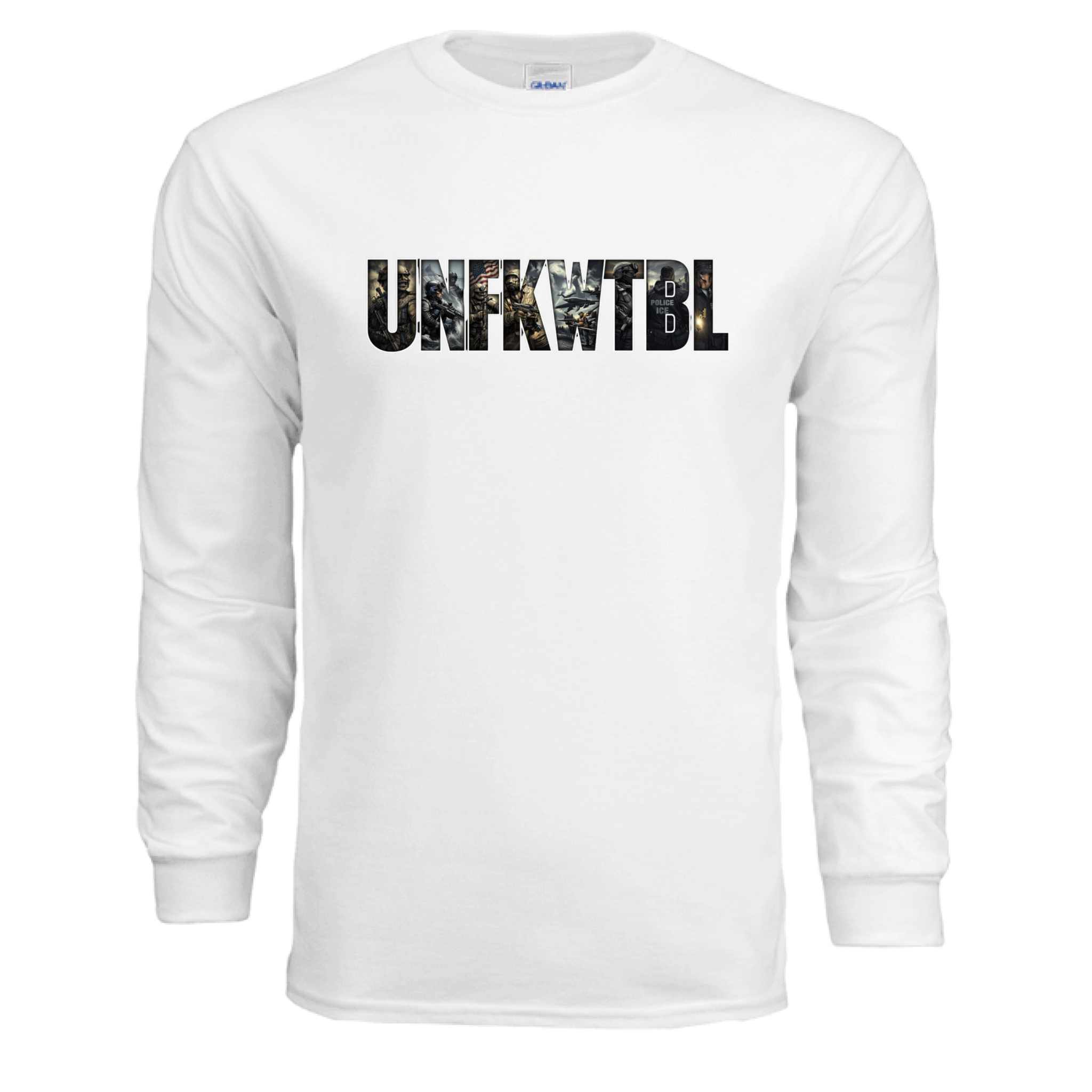 Military style long sleeve shirt made from premium USA cotton with durable stitching and ribbed cuffs.