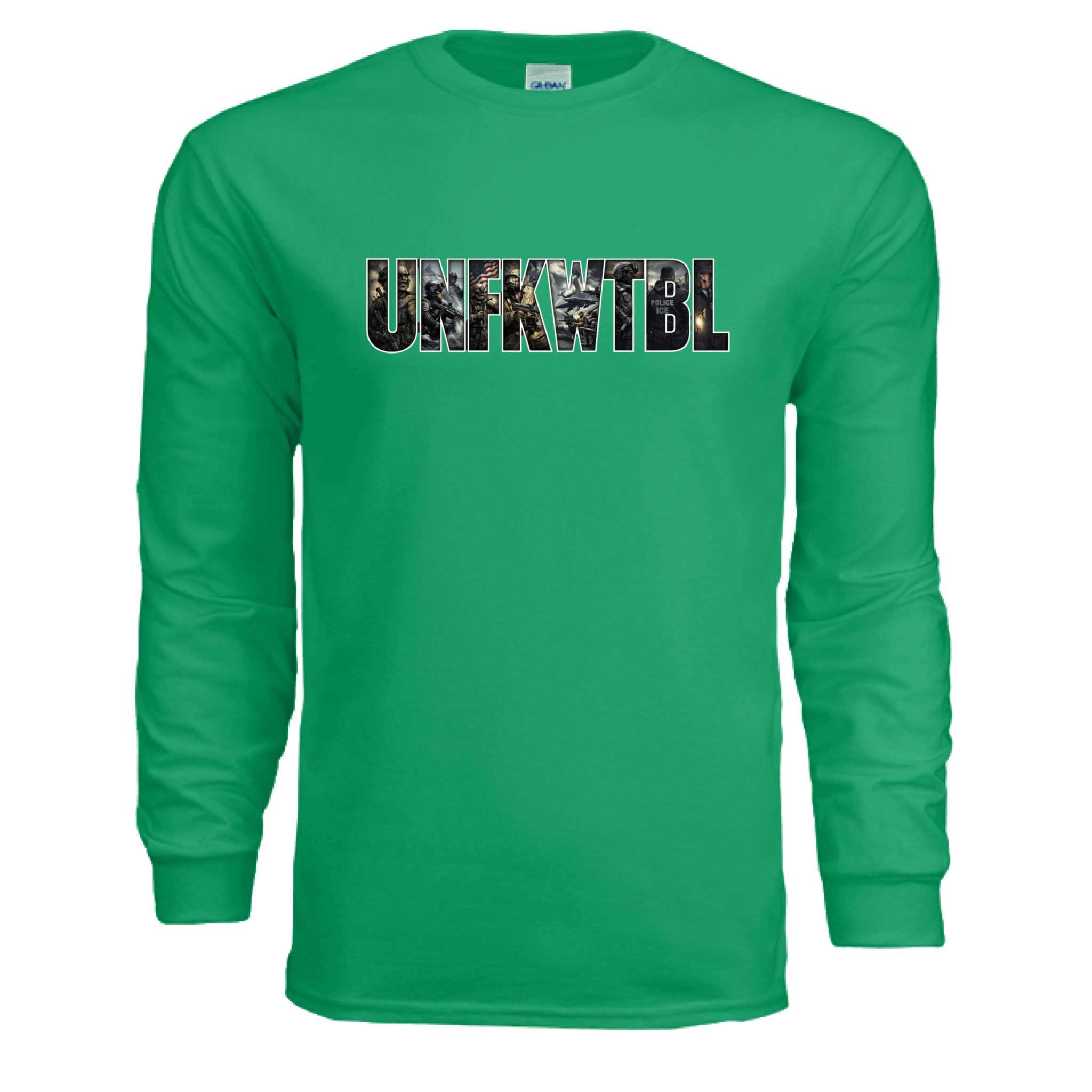 Military style long sleeve shirt made from premium USA cotton with ribbed cuffs and durable stitching