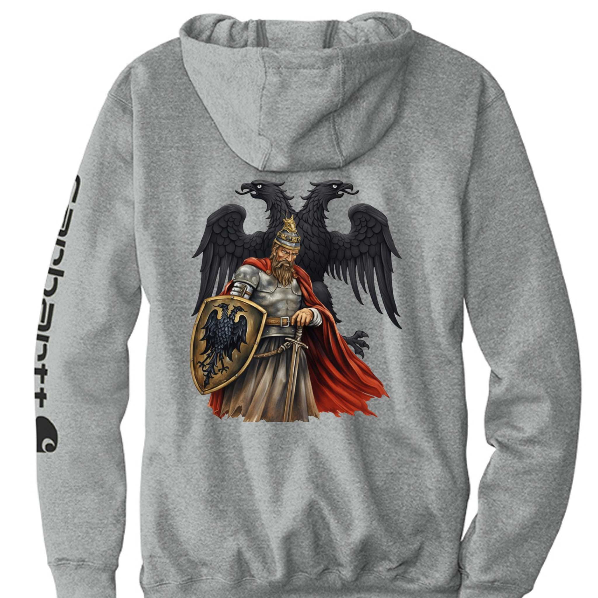 Carhartt ® Midweight Hooded Logo Sweatshirt in gray with hood and front pocket
