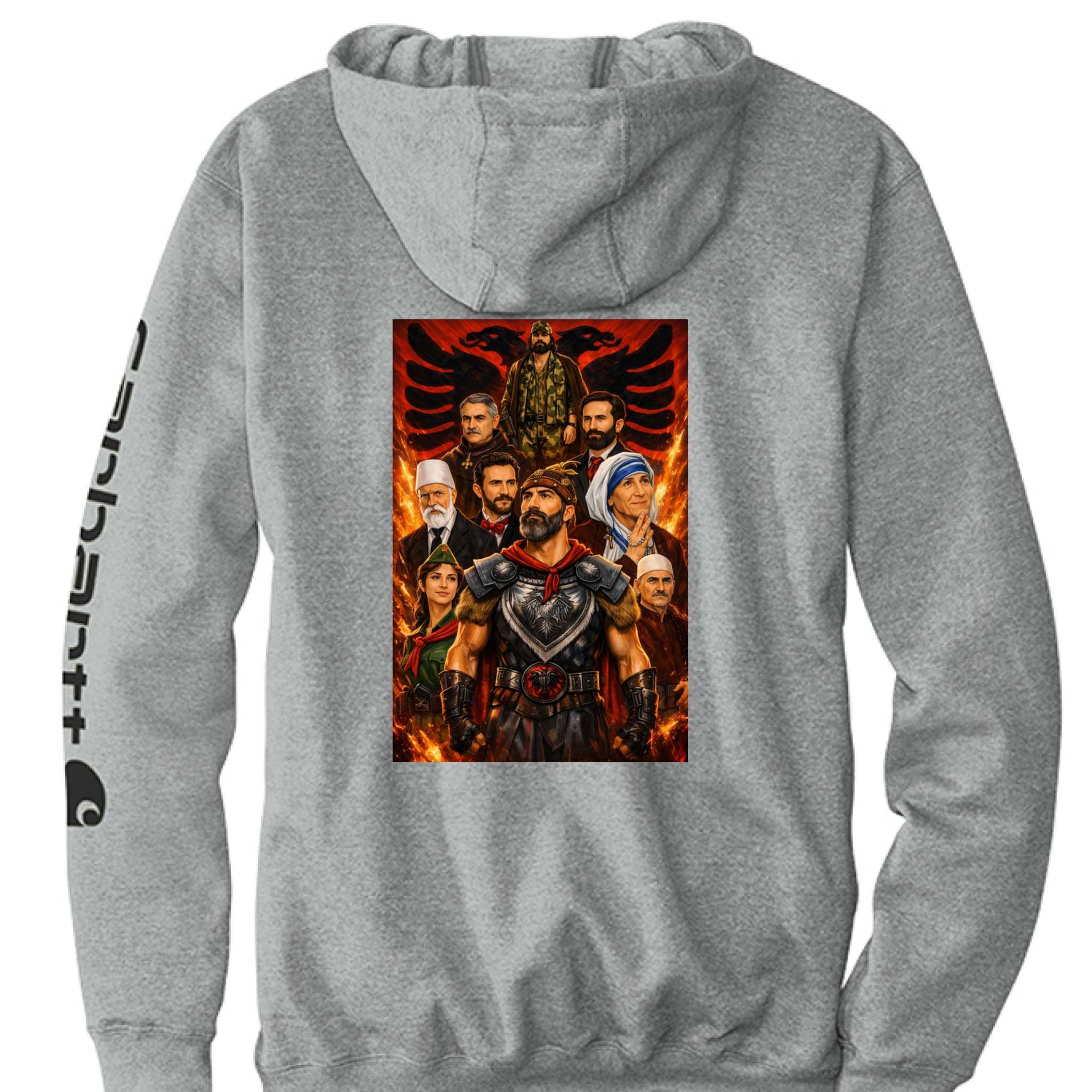 Carhartt CTK288 midweight hooded logo sweatshirt with three-piece hood and Carhartt sleeve logo