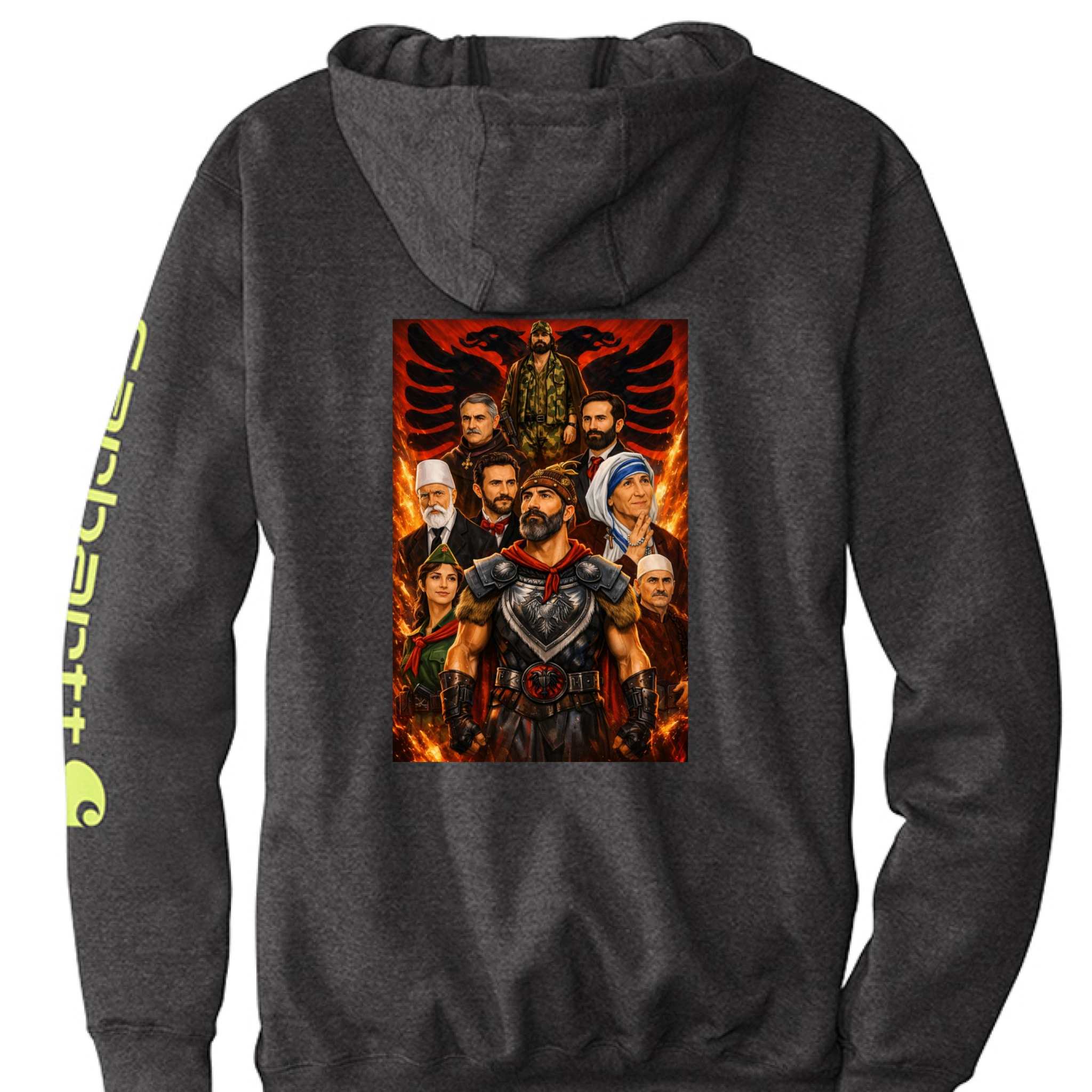 Carhartt CTK288 midweight hooded sweatshirt with logo on sleeve and front pocket