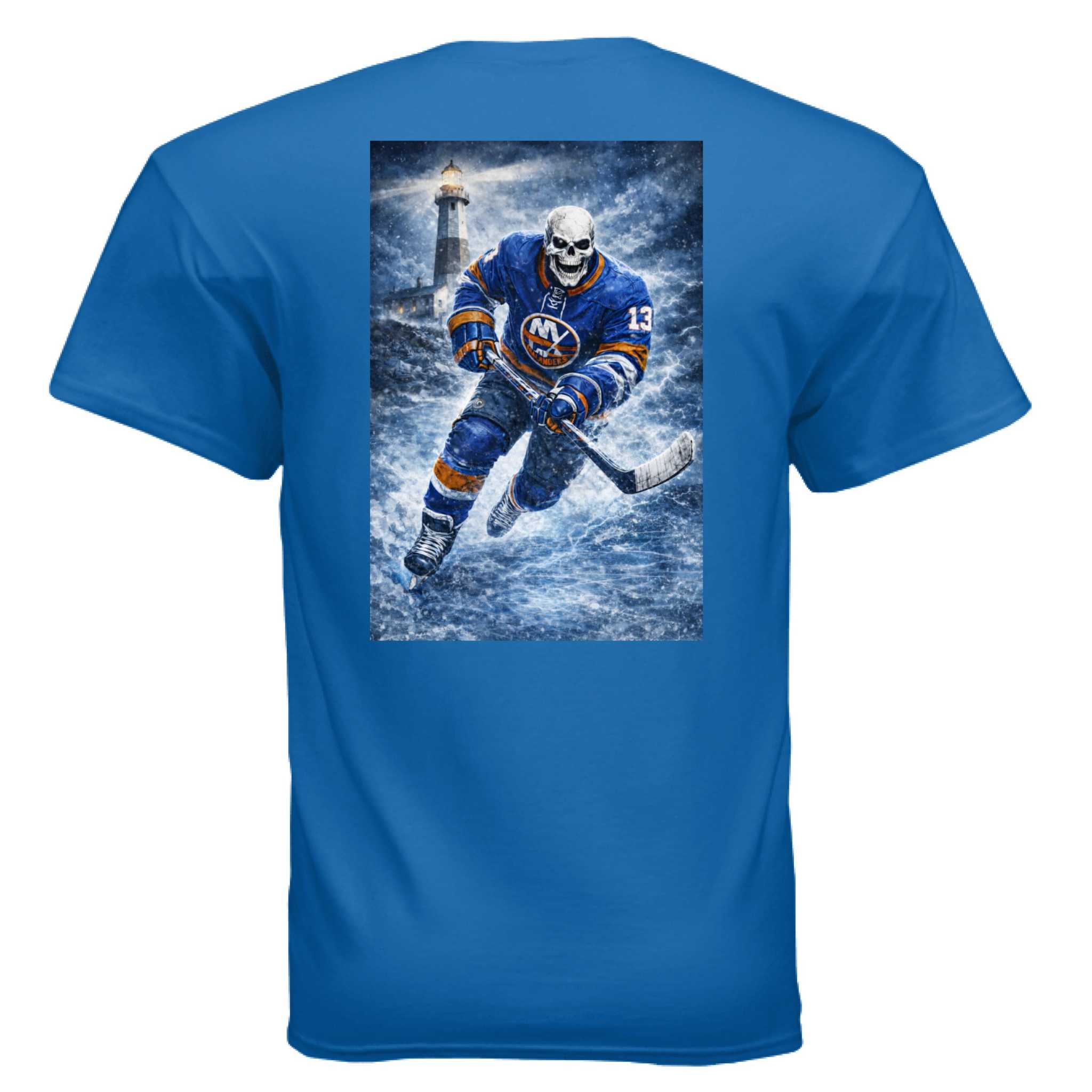 Gildan G500 Adult UNFKWTBL ISLANDERS 13 t-shirt in various colors with size chart and fabric details