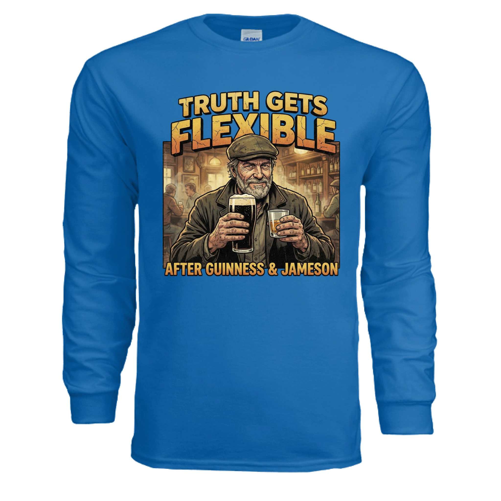 Gildan G240 Adult Ultra Cotton long-sleeve t-shirt in ash grey with ribbed cuffs and sustainable USA cotton