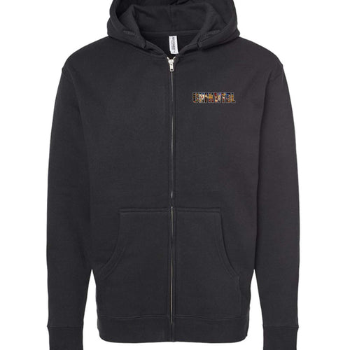 Independent Trading Co. IND4000Z full-zip hooded sweatshirt with fleece-lined hood and double-needle seams