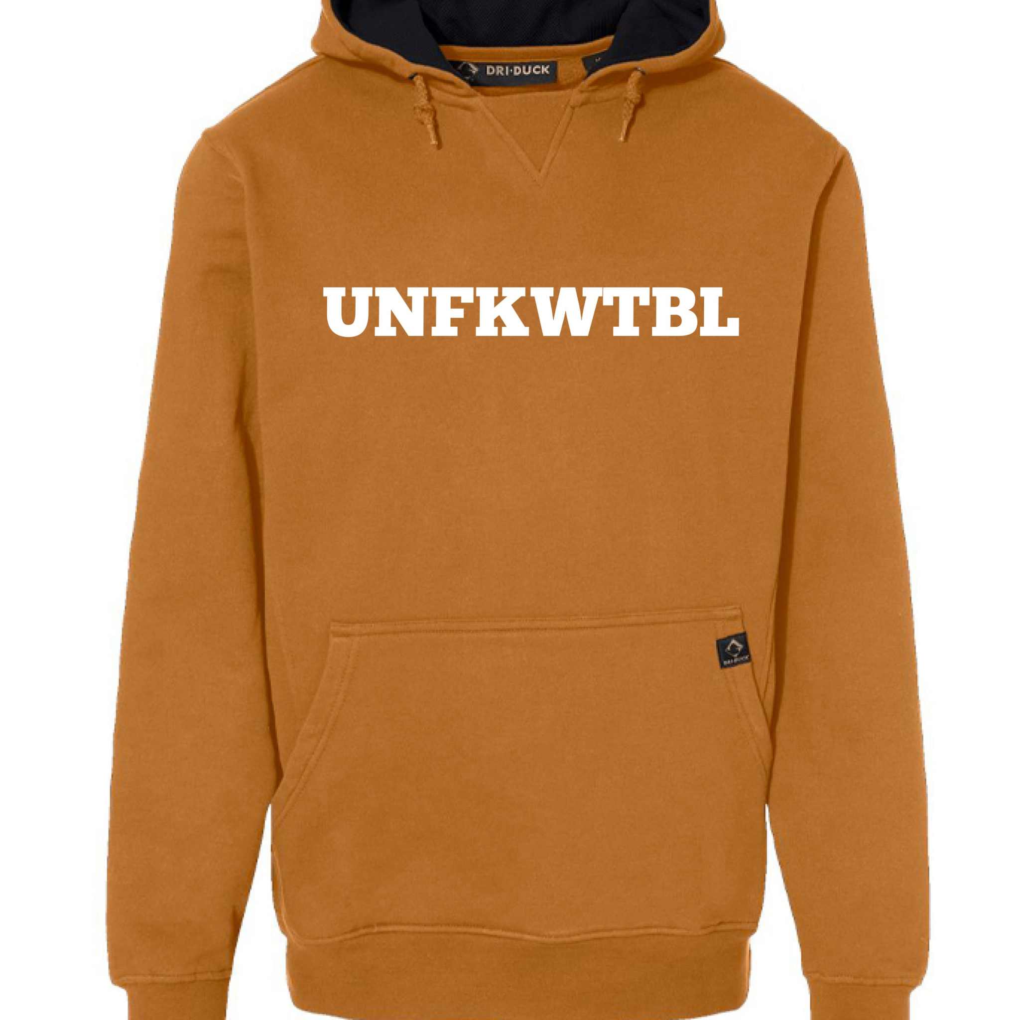 Dri Duck 7035 Cotton Blend pullover hoodie with textured thermal-lined hood and flat ribbed cuffs