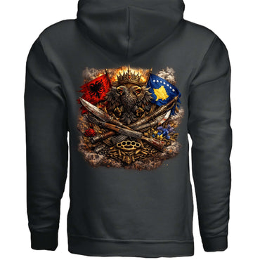 Independent Trading Co. SS4500 midweight hooded sweatshirt in Kosovo and Albania design