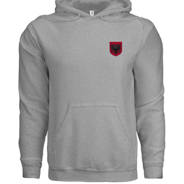 Independent Trading Co. SS4500 midweight hooded sweatshirt in grey with front pouch pocket and double-needle seams